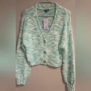 Wild fable cable knit sweater in seafoam green 💚 medium new with tags! Cropped
